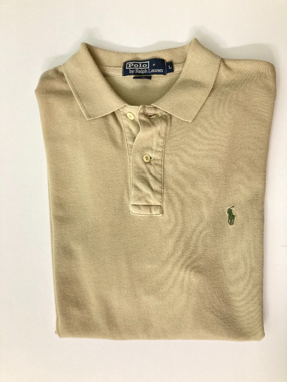 Polo Ralph Lauren Men's Tan Classic Fit Polo Shirt Size L Embroidered Pony